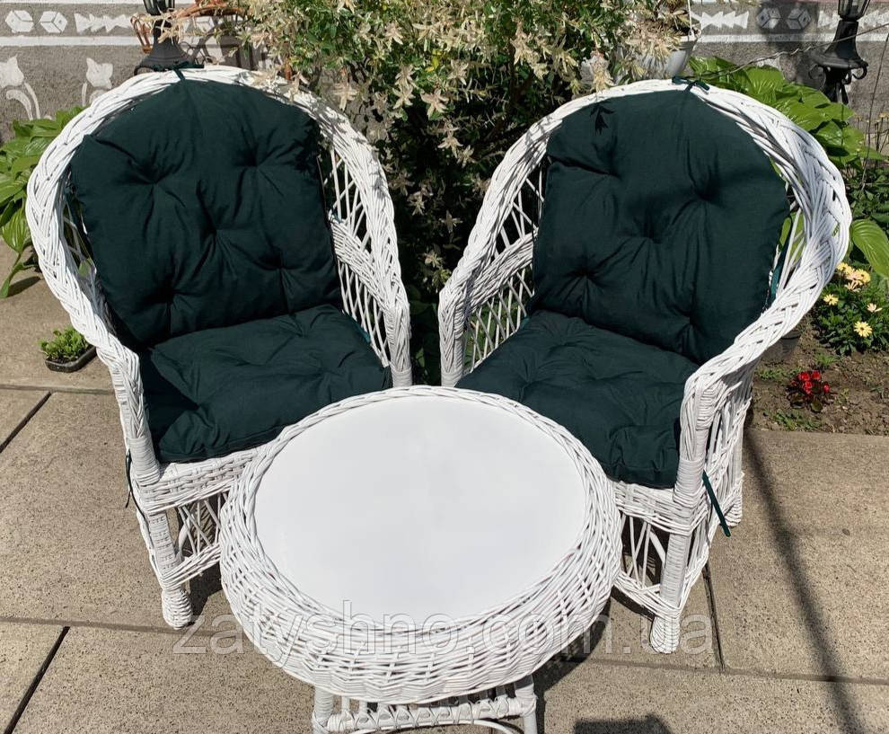 Комплект плетеной мебели из лозы, 2 кресла + стол Киев - изображение 2