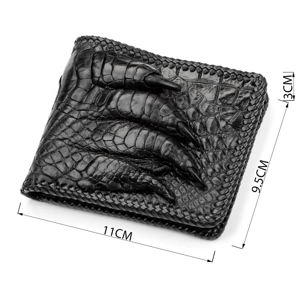 Портмоне CROCODILE LEATHER 18004 з натуральної шкіри крокодила Чорне Київ - фото 8
