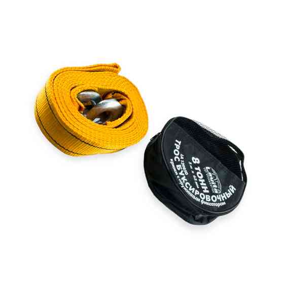 Трос стрічка 8 т х 5,0 м х 65 мм гак/оранж/сумка/поліпропілен буксир. Мукачево