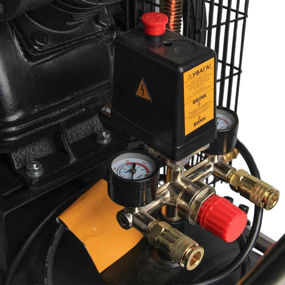 Компресор двоциліндровий ремінний (V) 2.5 кВт 396 л/хв 10бар 50 л (2 крани) SIGMA (7044131) Київ - фото 8