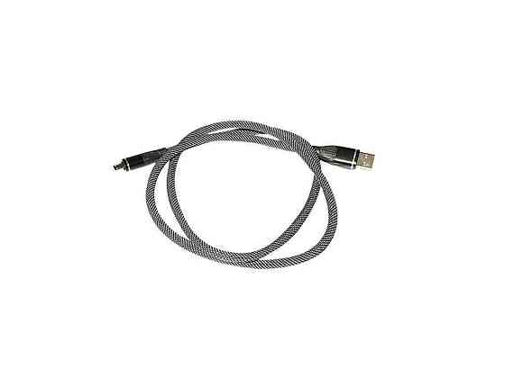 Кабель microUSB нейлоновый USB 6A 1м серый ТМ KMT Киев