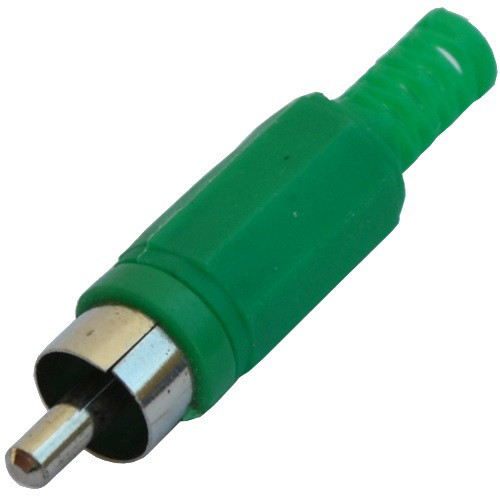 Штекер RCA под шнур, корпус пластик, зелёный Полтава - изображение 1