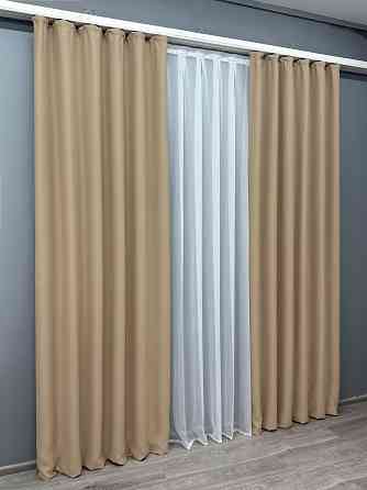 Комплект готових штор VR-Textil Bagema Rvs № 1240ш Бежевий 150х270 см 2 шт (33-0060) Київ