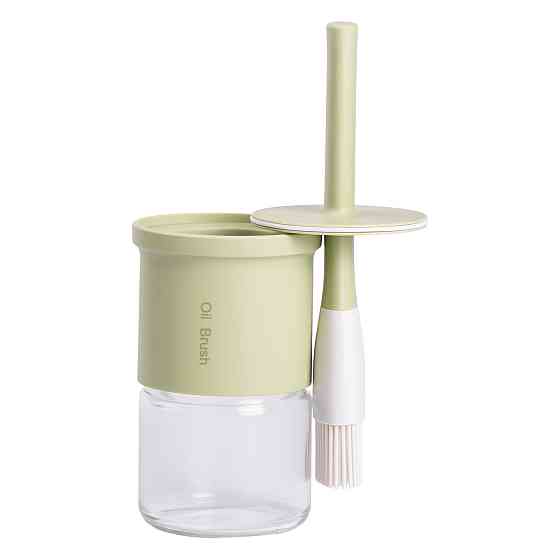 Банка для олії з пензликом 300 мл диспенсер з пензликом для оливкової, соняшникової олії Зелений HP-34-11GR Київ