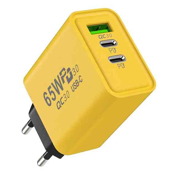 Адаптер для заряджання 65W, 1xUSB 2хType-C / Швидкий блок зарядки / Зарядка для телефону / Зарядний блок Київ