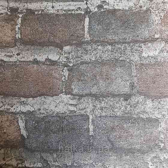 Обои виниловые на флизелине Rasch Factory 0.53х10,05 под кирпич черный серый темно коричневый 428087 Киев