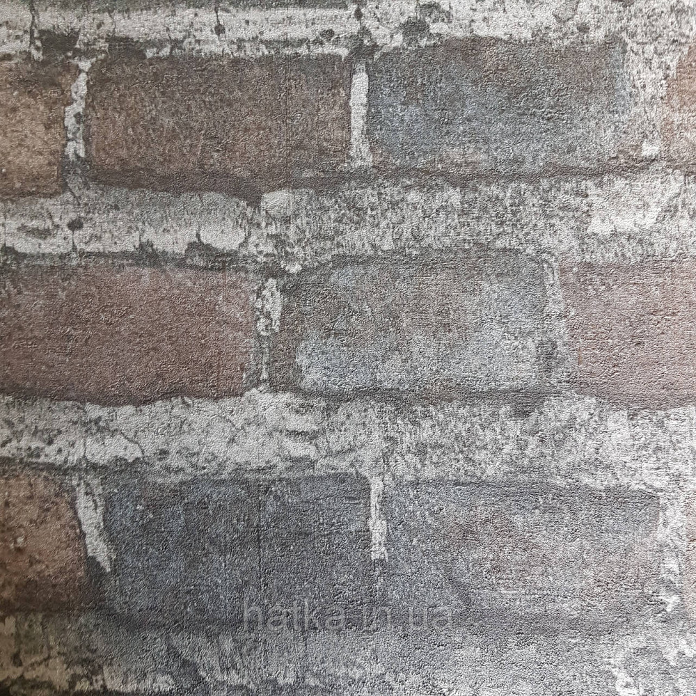 Шпалери вінілові на флізелін Rasch Factory 0.53х10,05 під цеглу чорний сірий темно коричневий 428087 Київ - фото 1