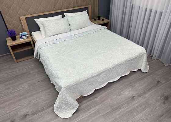Покривало двостороннє з хутром 210x230 (+-10 см) і 2 наволочки колір молочний (85-152) Київ
