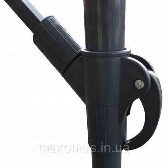 Садовый зонт Bonro B7218 на 3 м черный с наклоном 6 спиц и вентиляционным отверстием Мостиска