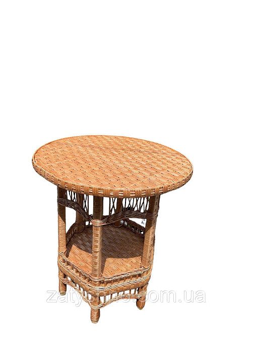 Стіл високий з лози з полицею Київ - фото 1