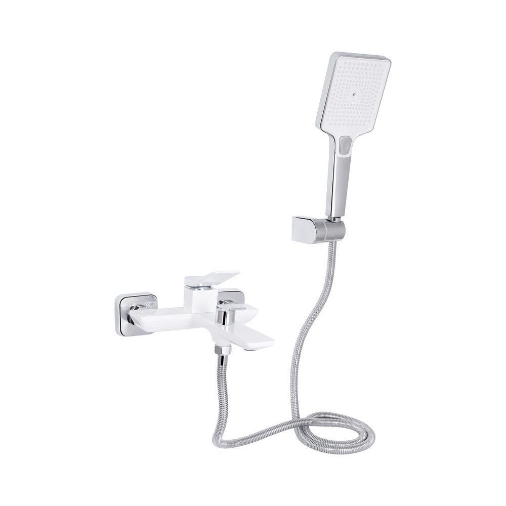 Змішувач для ванни Qtap Presto (з душовим гарнітуром) QTPRE259CRW45579 Chrome/White Київ - фото 1