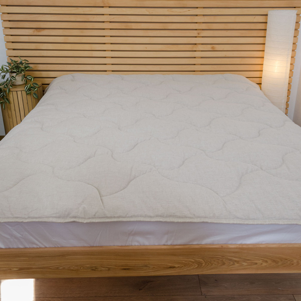 Ковдра конопляна зимова покриття Льон YouStar євро 200х210 см (Сірий) Суми - фото 1