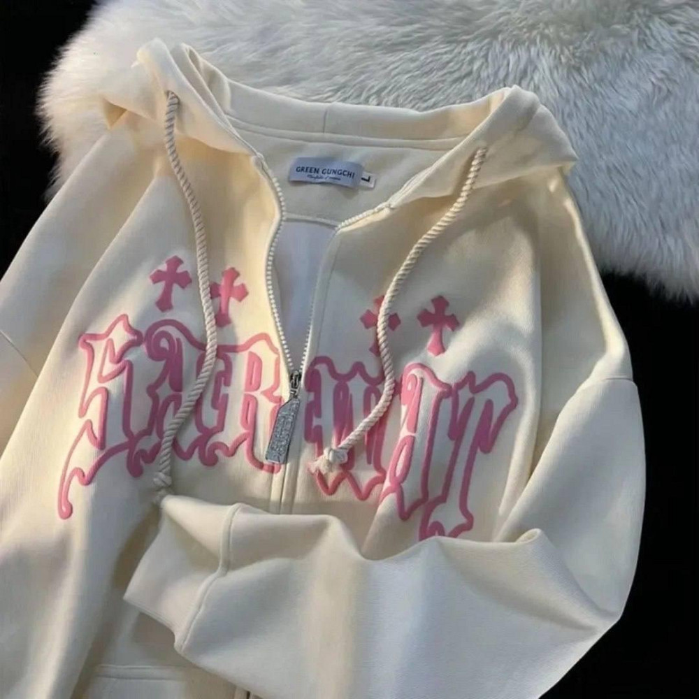 Женская стильная повседневная худи тринитка на флисе Молочный Одесса - изображение 1