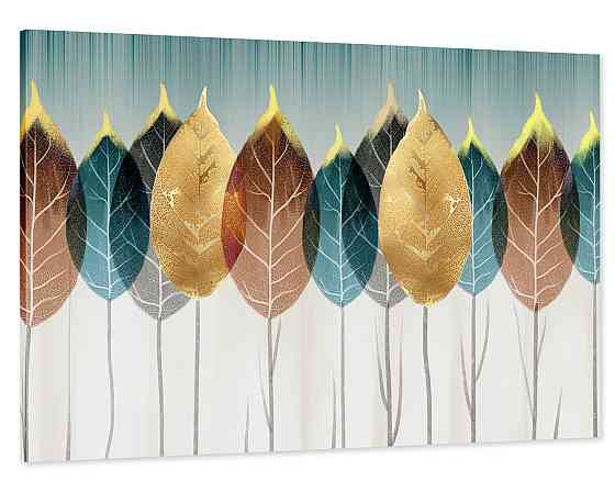 Картина холст в гостиную / спальню  Абстракція листя   MLP_14 70x140 см Киев