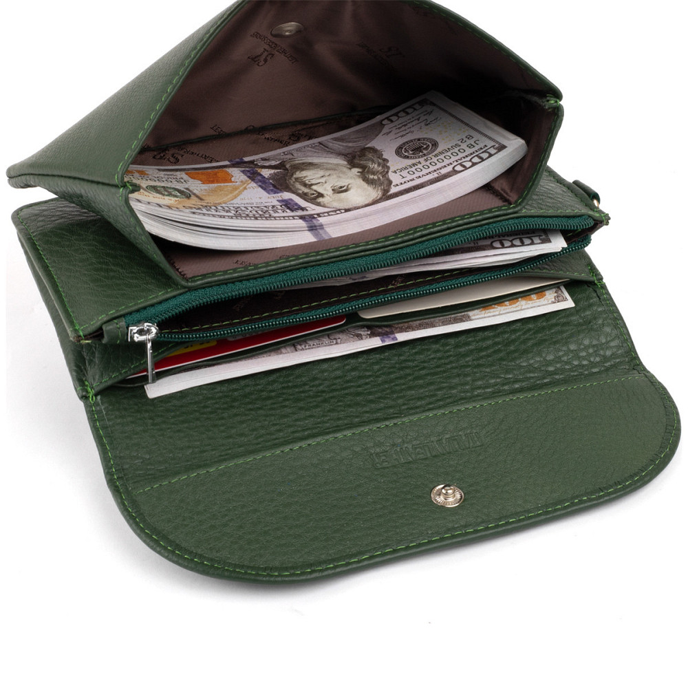 Клатч зі шкіри жіночий Зелений (ST Leather) Київ - фото 1