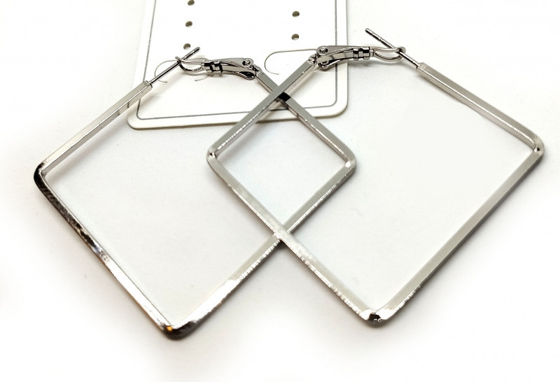 Серьги женские большие Квадрат Киев - изображение 1