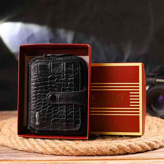 Практичне жіноче портмоне з натуральної фактурної шкіри CANPELLINI 21491 Чорне Київ