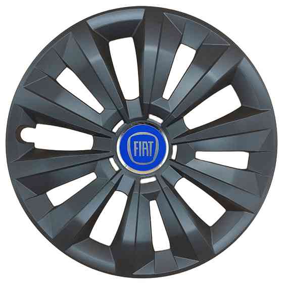 Автомобильные модельные колпаки R15 SJS Fiat (синий) 346 4шт, черные Винница