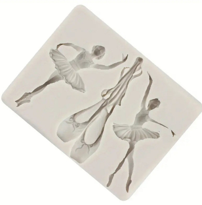 Молд силиконовый Балерины и пуанты 104 на 81 мм серый Киев - изображение 4