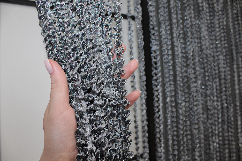 Штори-нитки спіраль з люрексом Темно-сірий 300х300см 1 шт (61-025) Київ - фото 5