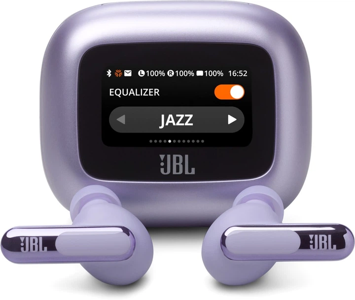 Навушники JBL Live Beam 3 Purple Bluetooth з сенсорним дисплеєм кейсу, ANC, Hi-Fi звук, до 24 год, бездротова зарядка Київ - фото 4
