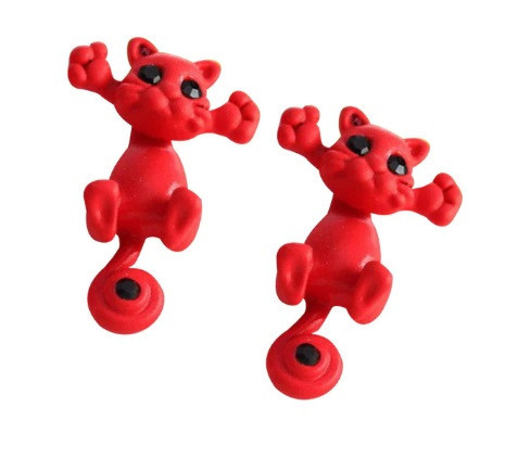Серьги для детей красные 