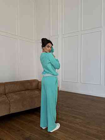 Жіночий спортивний костюм із широкими штанами Бірюзовий XS/S Харків