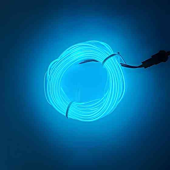 Светодиодная лента RESTEQ голубая 3 м ICE BLUE LED неоновый провод с контроллером для костюмов декора авто Киев