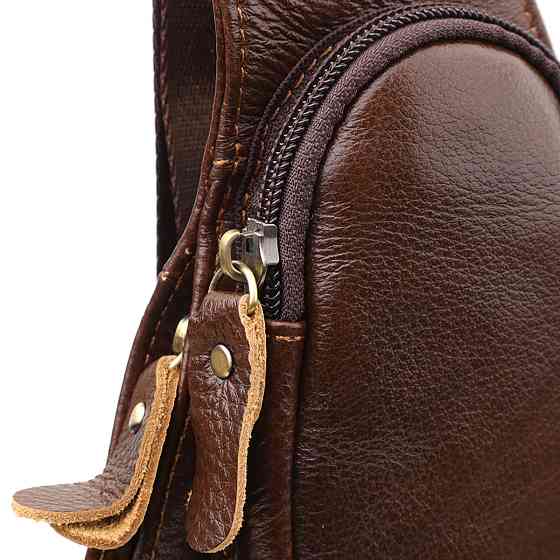 Мужская сумка через плечо из гладкой натуральной кожи Vintage 22965 Коричневый Киев