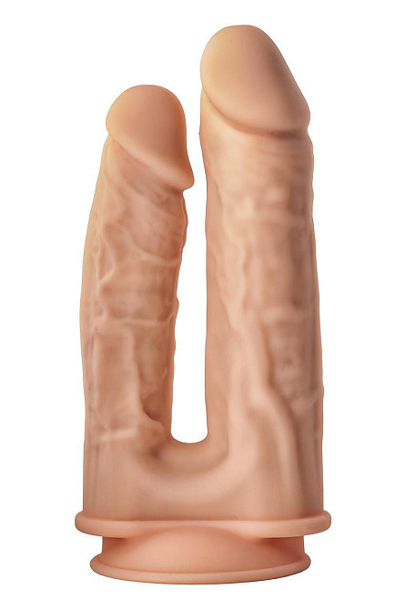 Фаллоимитатор двойной на присоске Dream ToysReal Love, термоактивный, бежевый Sex Aura Киев - изображение 9