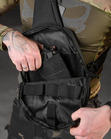 Нагрудная сумка кабура Silver knight black ВТ3950 Киев - изображение 6