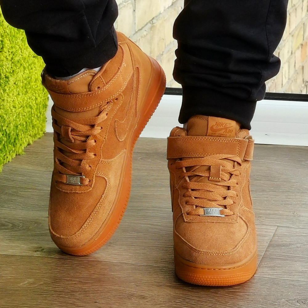 Кросівки Nike Force Високі Руді Жіночі Форси Замшеві Коричневі Найк (розміри: 37,38,39,40,41) Дніпро - фото 6