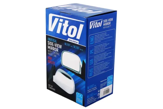 Зеркало наружное 2107 с регулир.  хром. Vitol (2 шт.) Винница