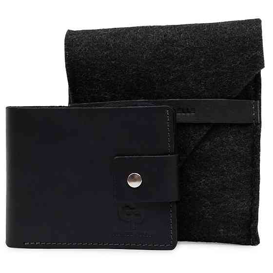 Невелике чоловіче портмоне Чорний (GRANDE PELLE) Київ