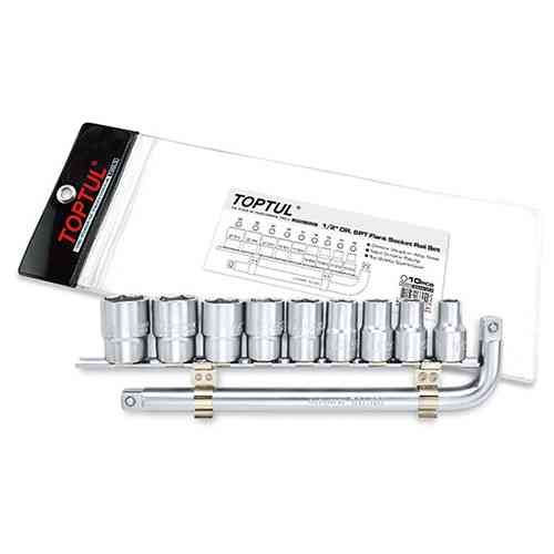 Набір головок торцевих на планці 1/2" 10-24 мм + Г-обр. вороток TOPTUL GAAG1010 Чернігів