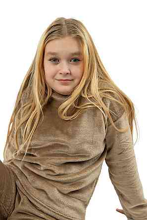 Пижама подростковая,  теплая, кофейная велсофт, топ Киев