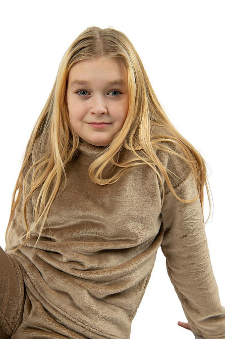 Піжама підліткова, тепла, кавова велсофт, топ Київ - фото 5