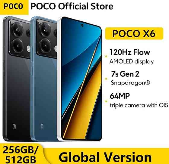 Смартфон: POCO X6 c Snapdragon 7s Gen 2 120Hz. Flow AMOLED ,12/256Gb. Киев