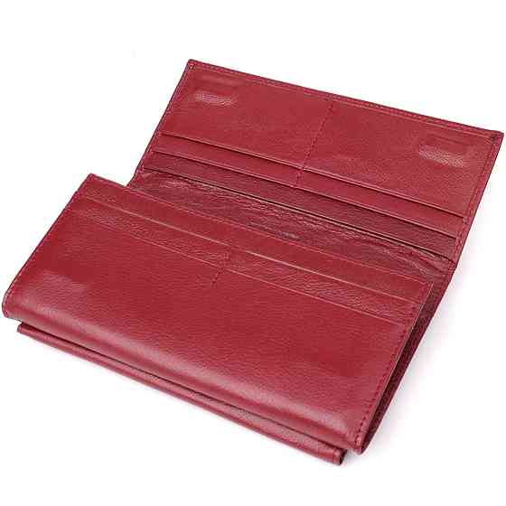 Жіночий гаманець з кишенею для телефону з натуральної шкіри ST Leather 23069 Бордовий Київ