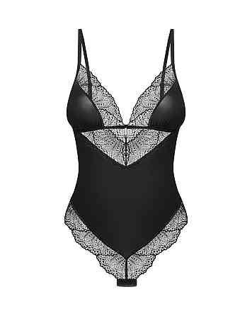 Тедди Obsessive Lobellis teddy, XL/2XL, черное, лиф с мягкой чашкой, открытая спина, низ-стринги Sex Aura Киев