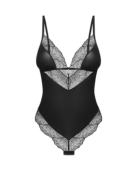 Тедди Obsessive Lobellis teddy, XL/2XL, черное, лиф с мягкой чашкой, открытая спина, низ-стринги Sex Aura Киев - изображение 3