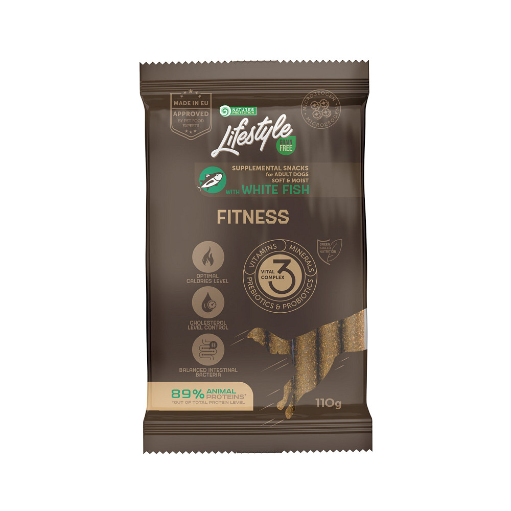 Nature's Protection Lifestyle Grain Free White fish Fitness Беззернові ласощі для собак з білою рибою, 110 г Киев - изображение 1