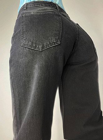 Джинсы женские SL 6004 mom relax comfort jeans бананы стрейчевые большие размеры черные, черный, 30, Одесса - изображение 10