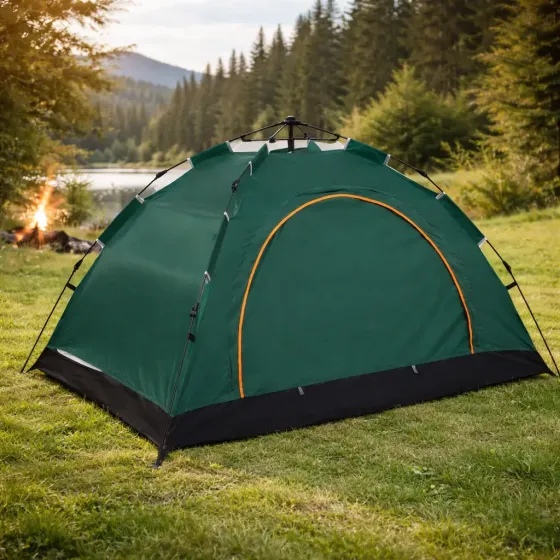 Палатка трехместная для кемпинга и туризма трехместная с автоматическим каркасом 210х150х125 Коломыя