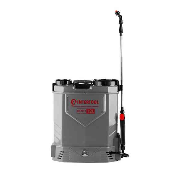 Обприскувач акумуляторний ранцевий 12 л, 3.1 л/хв, батарея 12 В/8 Аг INTERTOOL DT-9012 Киев