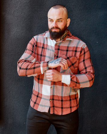 Тепла чоловіча сорочка Мадрид Жовтогарячий XL Харків