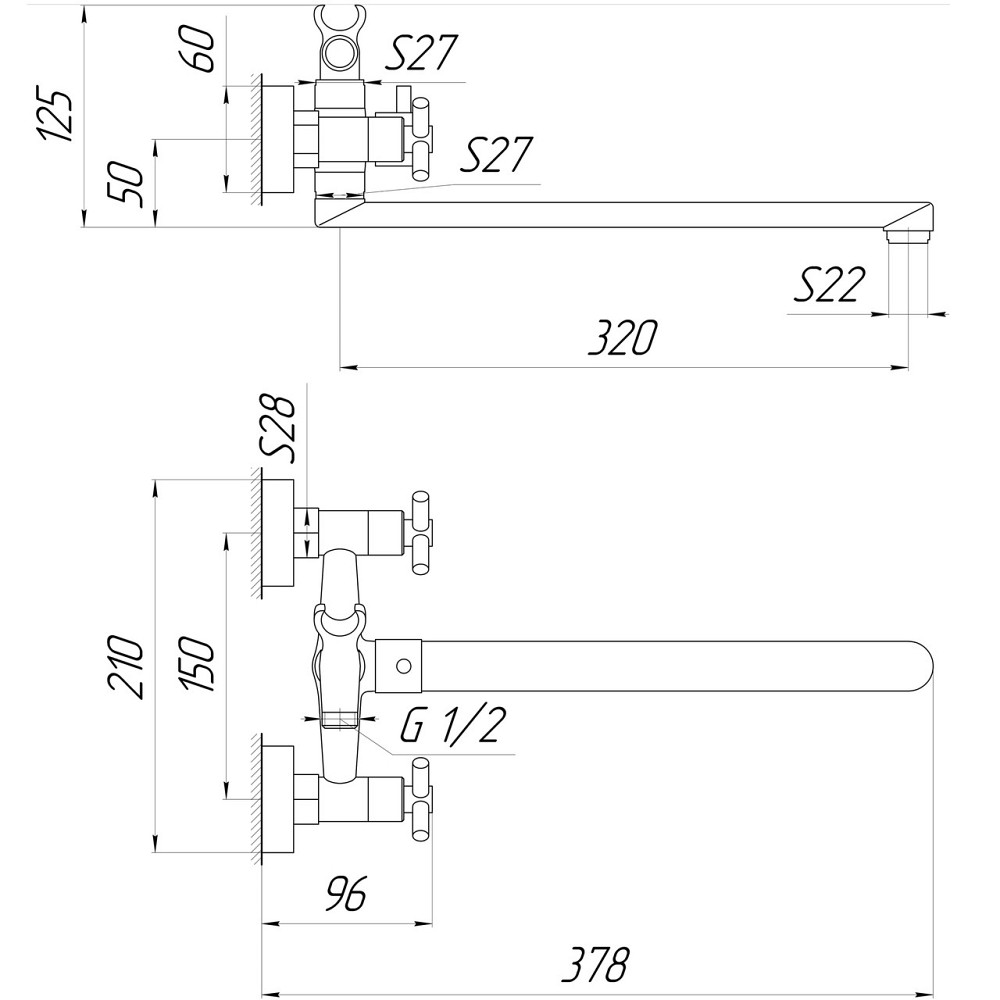 Смеситель для ванны Globus Lux DUKAT SD4-208 (000024961) Киев - изображение 5