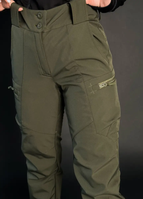 Жіночі тактичні штани Softshell на флісі 44, Олива Запорожье - изображение 9