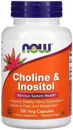 Холін і інозитол Now Foods Choline & Inositol 500 мг 100 вег капсул Київ