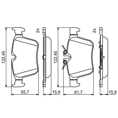 Гальмівні колодки Bosch 0986495394 Вінниця - фото 1